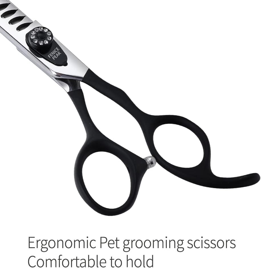 7.0'' Professional Dog Grooming Scissors Set with Black Non-Slip - Chunker Shear / 8.0'' - image 3