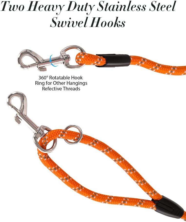 Long Dog Leash for Training 10FT/16FT/20FT/30FT/50FT/100FT - 50FT* 1/2 inch / 1Pack Orange - image 3