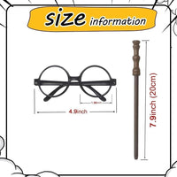 Col-Pary wizard party set with 24 wooden wand pencils and 24 round black glasses frames - view 3