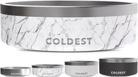 Coldest Dog Bowl - Anti Rust Metal & Non Slip Dog Bowls Large, Spill Proof Heavy Duty 3 Layers Insulated Dog Bowl - Food and Water Bowl for Dogs, Cats & Pets, Dishwasher Safe (42 oz, Carrara Marble)