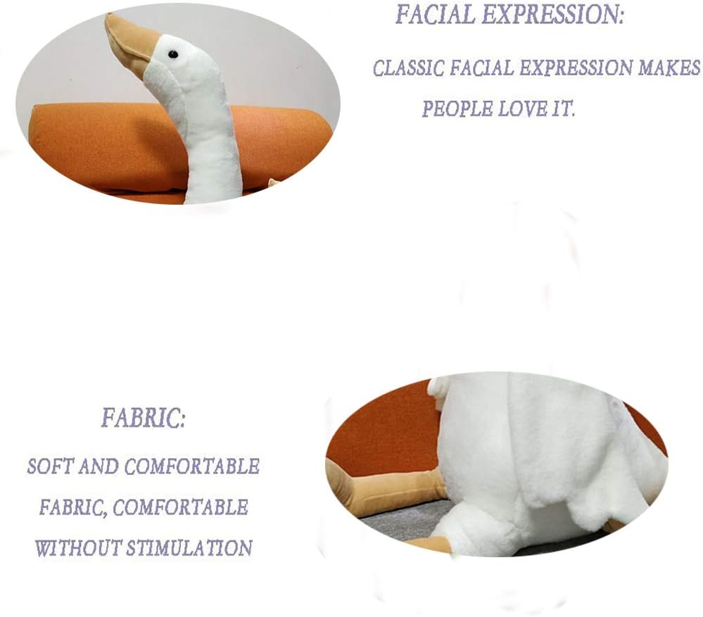 CHELEI2019 white swan stuffed animal, 15.7 inch goose plush with embroidered details - view 11