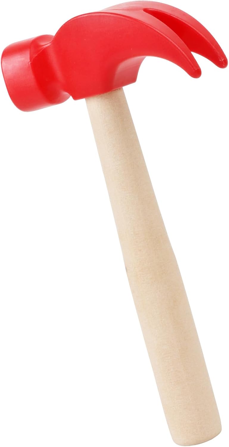Hxezoc 2 Pack Wooden Hammer Toys Simulation Hammers Maintenance Tools - Red / 1 Pack