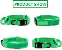 Tactical Dog Collar Adjustable Military Nylon Dog Collar with Control - Large (Pack of 1) / Bright Green - image 2