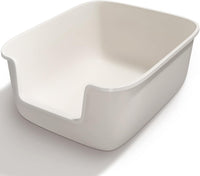 Vealind Large Cat Litter Box High Sided Entry Cat Litter Pan 50 x 40 - White