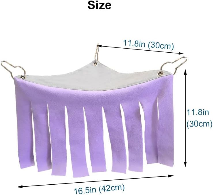 RIOUSSI Guinea Pig Hideout Hideaway Corner Fleece Toys Cage - Pink+Purple / Triangle - image 3