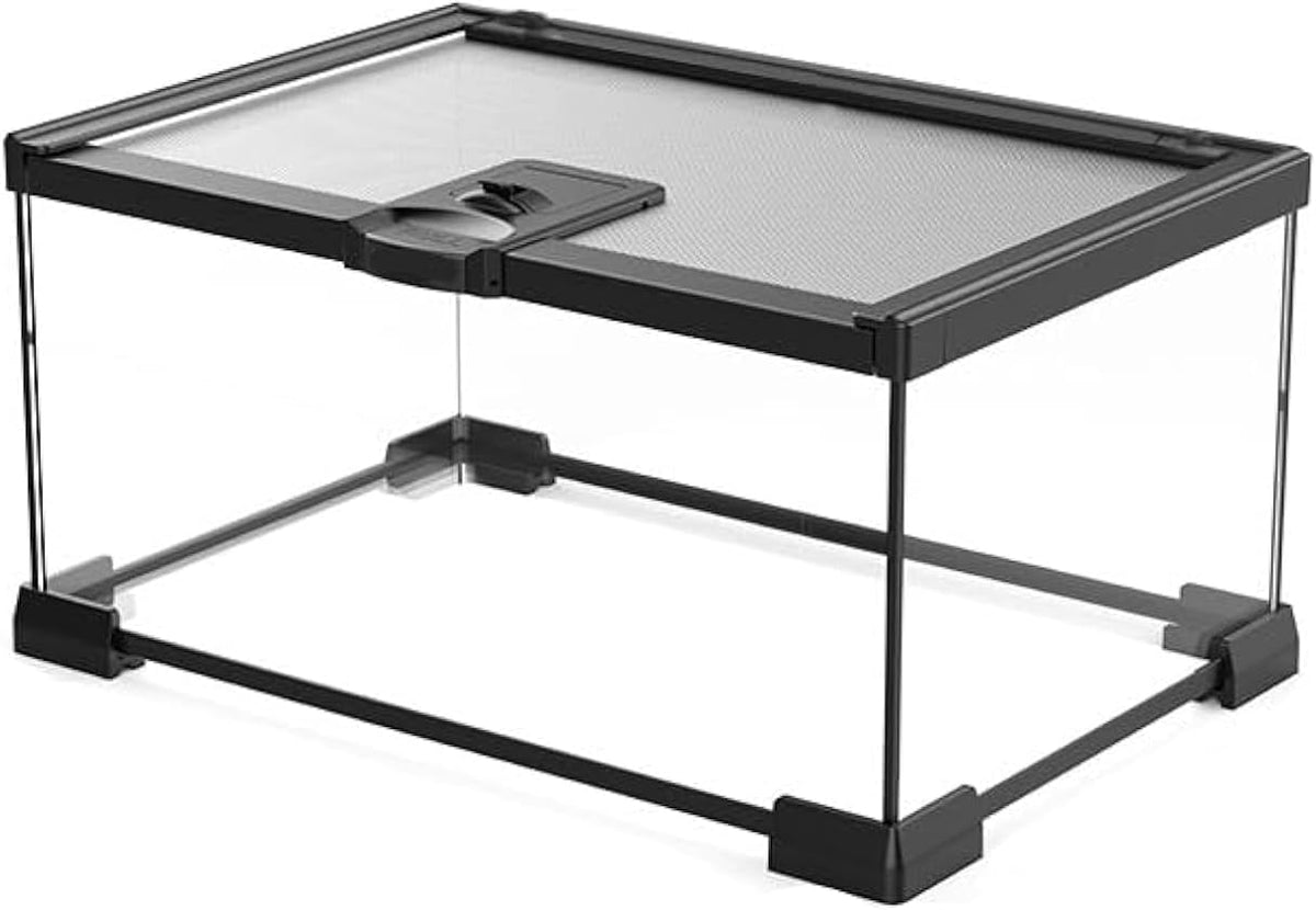 AWXZOM Mini Reptile Glass Terrarium Tank - 12x8x6inch