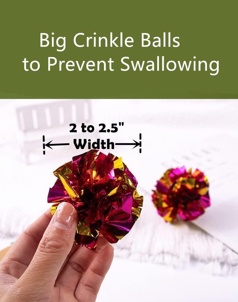 Original Mylar Crinkle Balls Cat Toys - 24 Pack - image 2