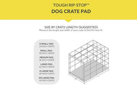 K9 Ballistics Tough Ripstop Dog Crate Pad - Durable & Machine Washable with Non-Skid Bottom and 120-Day Warranty, Fits 36" Wire Crates - Medium, Light Gray Velvet