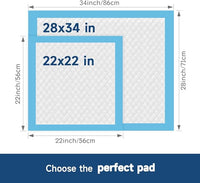 100 Count 22” x 22” Disposable Dog Pee Pads, Super Absorbent Leakproof Puppy Pads Quick Drying, Pee Pads for Dogs, Potty Dog Training Pads