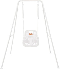 FUNLIO Toddler Swing with Foldable Metal Stand for Toddlers Aged 1~10 - White