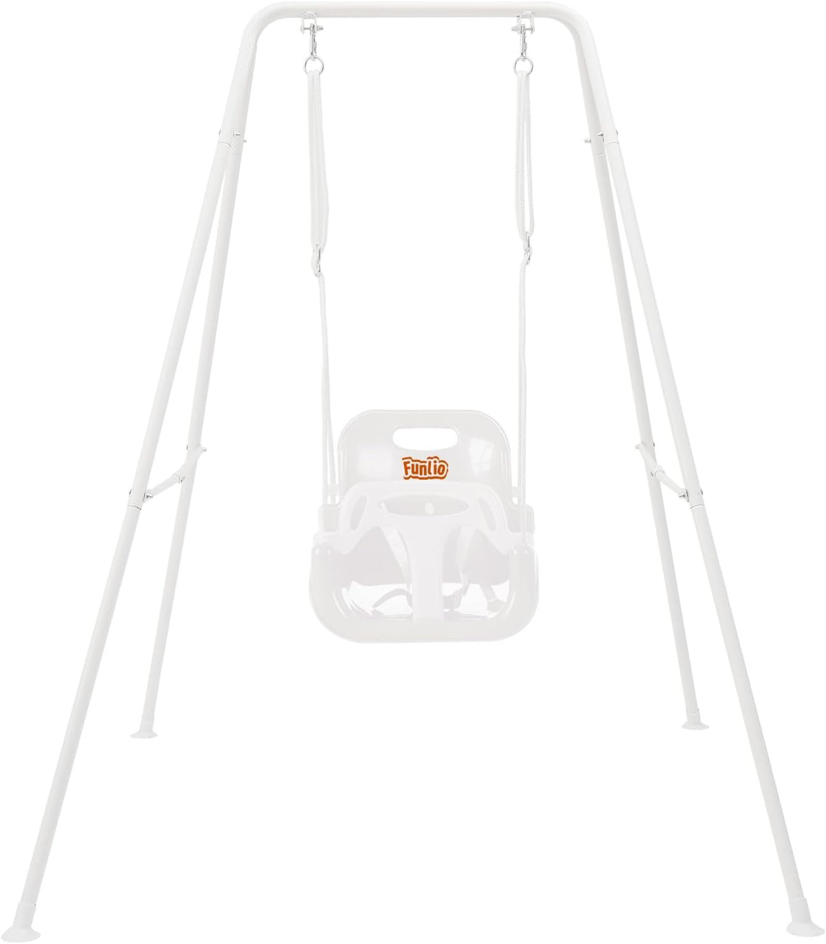 FUNLIO Toddler Swing with Foldable Metal Stand for Toddlers Aged 1~10 - White