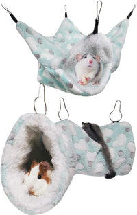 LEFTSTARER Cashmere Pet Bed Mat and Toy - Hammock set Heart-Green