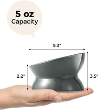 Elevated Cat Food Bowl, 5 Oz Ceramic Raised and Tilted Water Bowl, Anti Vomiting and Protect Pets' - Gray / 5 OZ - 1 Pack - image 4