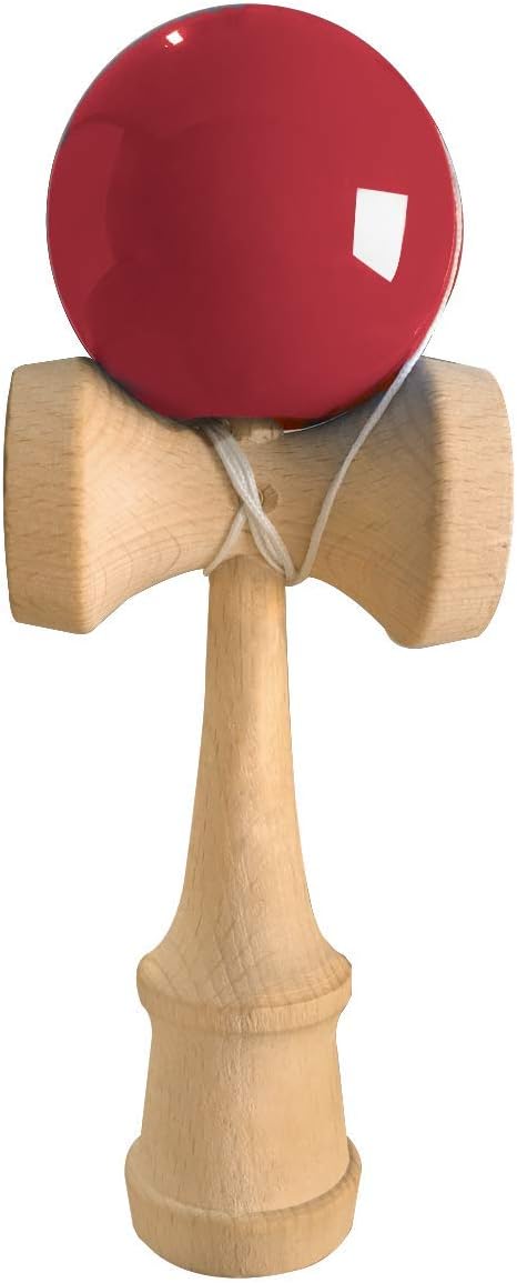 HOLYKING red wooden kendama cup and ball skill game, 6.7 inches tall - view 2