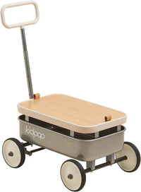 Kidpop PULA-Wild 3-in-1 kids pull along wagon and push walker in white with wooden cover - view 2