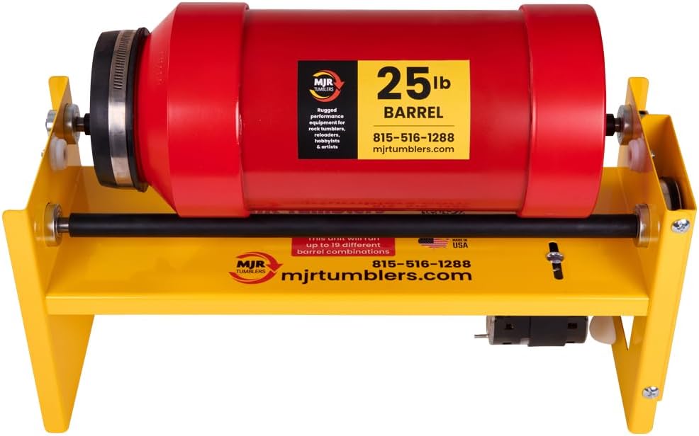 MJR Tumblers 40lb heavy duty rock tumbler with powder-coated steel frame and rubber rollers - view 4