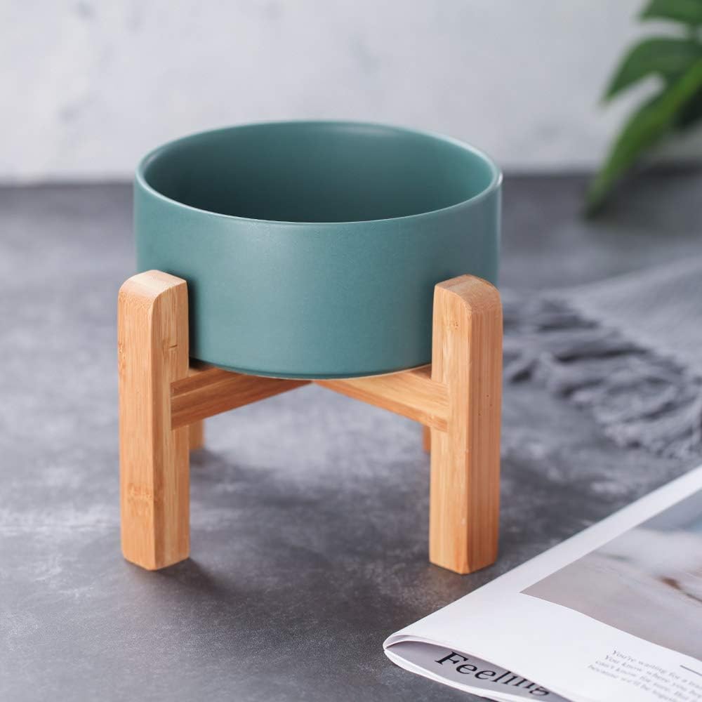 Raised Ceramic Large Dog Bowl - Medium Dog Bowls 850ML*1 / Green - image 4