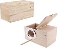 Parakeet Nesting Box, Bird Nest Breeding Box Cage Wood House for Finch Lovebirds Cockatiel Budgie - Small: 8" x 5" x 5" - image 3