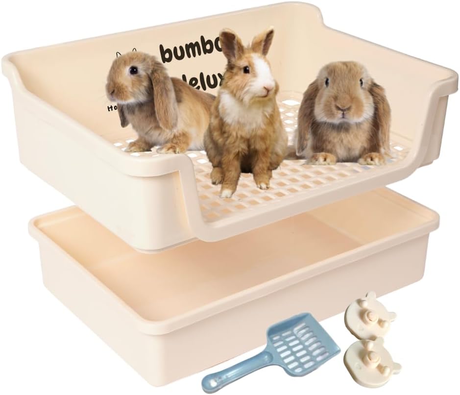 HoppScotch.bun Bumbox Deluxe Rabbit Litter Box - X-Large / Cream