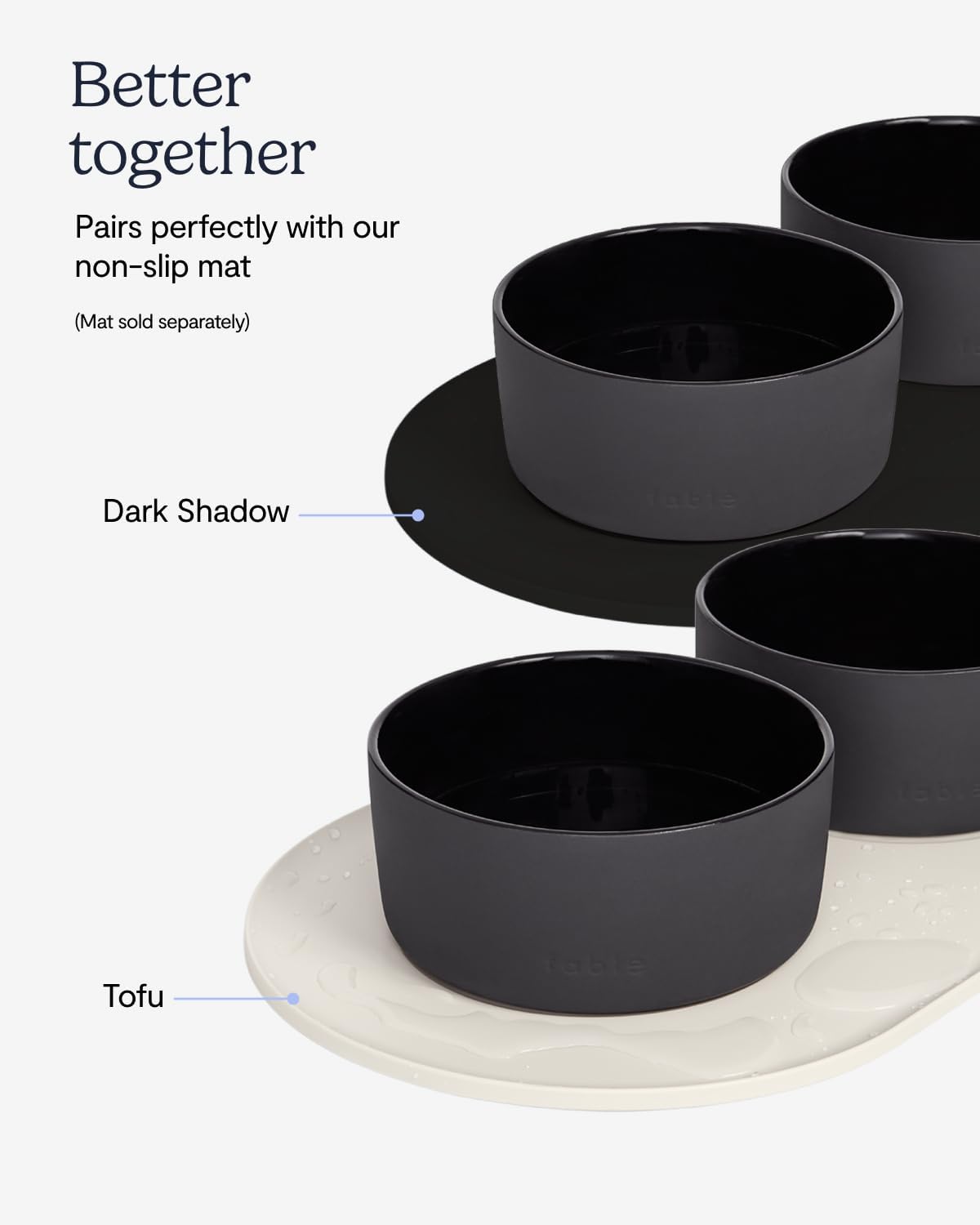Fable Pets Ceramic Dog Bowl and Cat Dish - XS/S / Dark Shadow - image 4