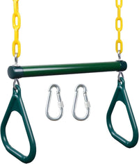 LadyRosian trapeze swing bar with plastic gym rings and two 47 inch hanging chains
