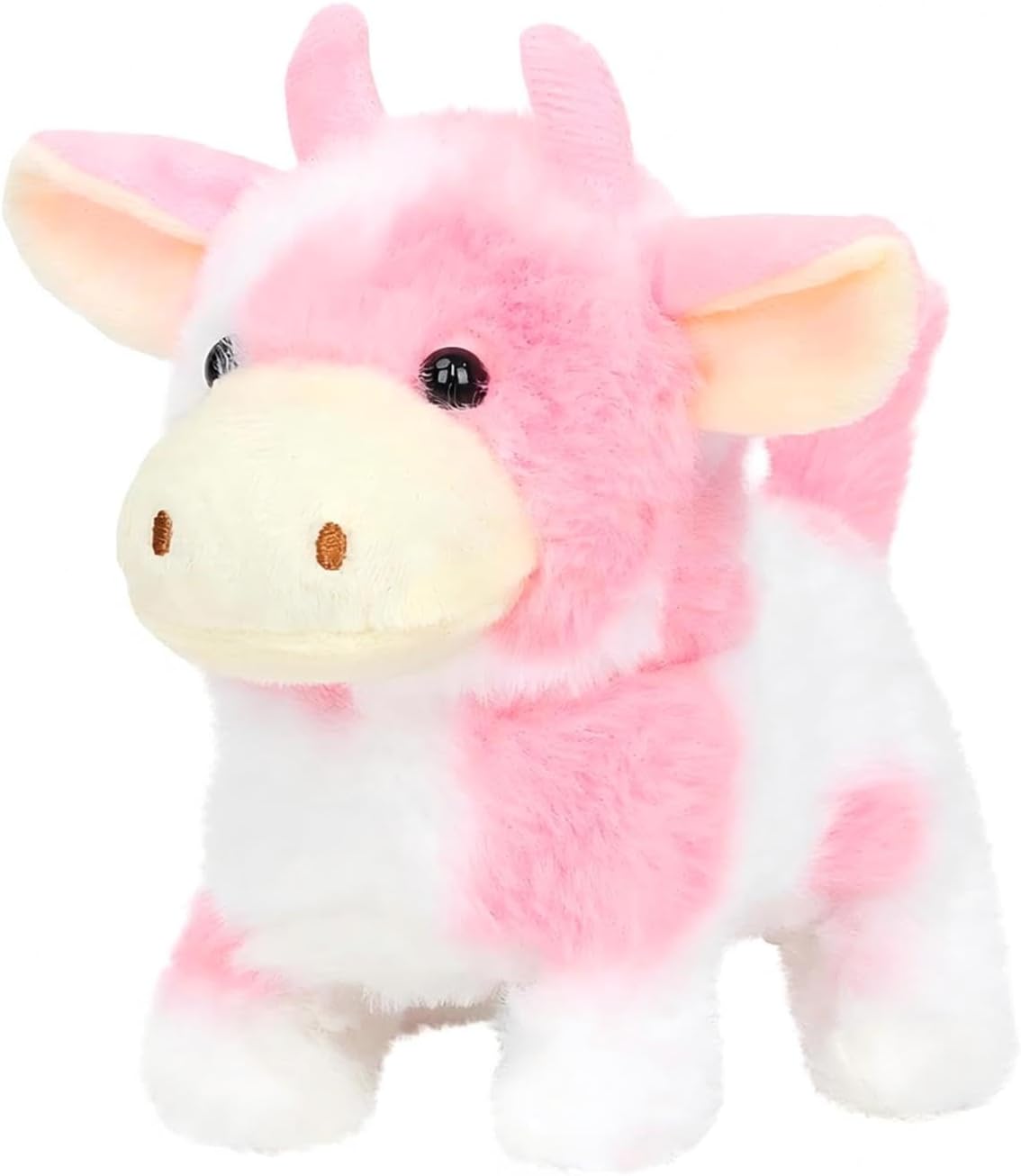 Easfan Walking Dog Toy for Kids Barking Interactive Puppy Stuffed - Pink_Cow