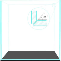 Fzone 7 Gal Rimless Low Iron Fish Tank Nova Clear Ultra-White 45° Mitered Edges Translucent Glass Anata Series Aquarium w/Black Foam Leveling Mat(S30C)