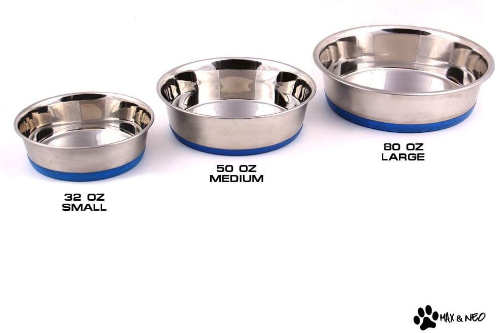 Max and Neo Heavyweight Non-Skid Rubber Bottom Stainless Steel Dog - Large - image 2