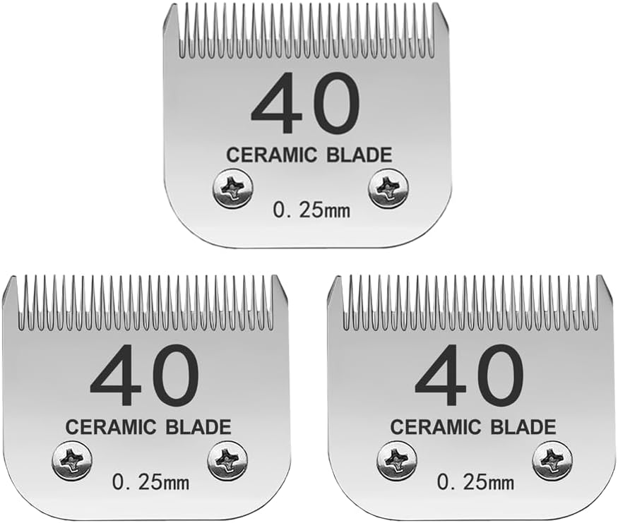 TRAH 3-3/4FC Blade Dog Grooming Clipper Replacement Blades Compatible - 40# 0.25mm (3 Packs)