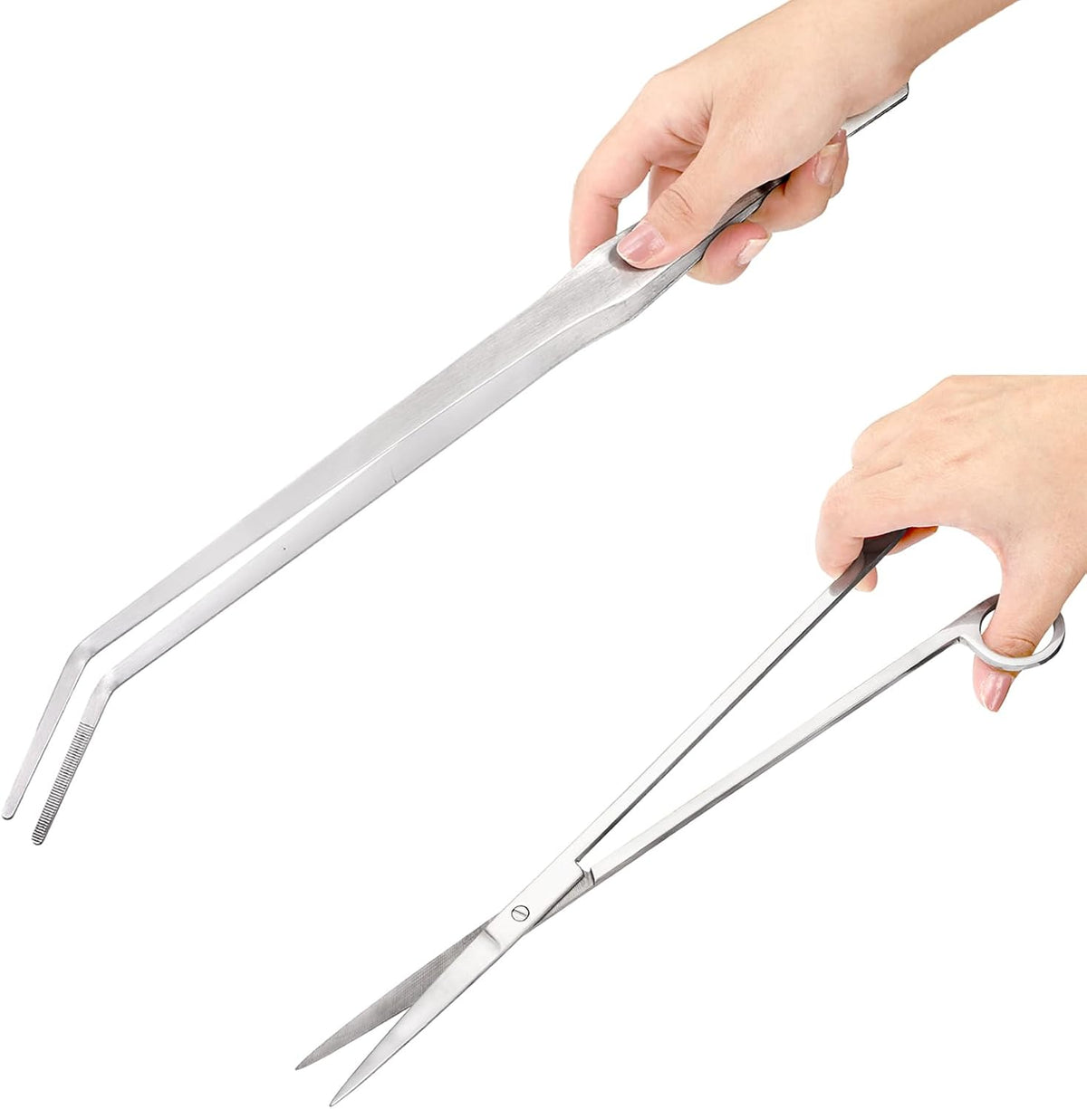Hiceeden 4 piece stainless steel aquascape tools kit with tweezers, scissors and shovel - view 3