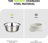 Elevated Dog Bowls with Stainless Steel Bowl - White-Crackle / S/1 Cup - image 2