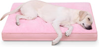 Large Plush Dog Bed for Crate with Washable Cover, 35x22 - 41.0"L x 27.0"W x 3.0"Th / Pink