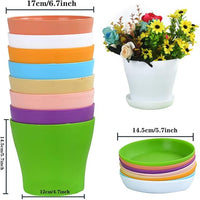 20 Pack 7 Inch Plant Pots Bulk Small Plastic Planters Pots with Drainage Holes Flower Pot for Succulent, Cactus, Herb, African Violet