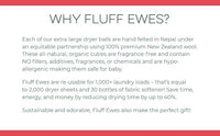 Fluff Ewes Wool Dryer Balls 6 Pack Premium New Zealand Wool Laundry Balls for Dryer, No Static Dryer Balls Laundry Reusable, XL Christmas Dryer Balls, Holiday Dryer Balls - Sheep in Heavenly Peace