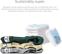Pet Parents® Washable Dog Diapers (3pack) + Extendrs® of Durable Doggie Diapers, Premium Dog Diapers Female (X-Large, Spruce)
