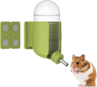 Hamster Water Bottle with Magnetic Holder - Green / 7 oz (Magnetic-Mounted)