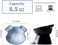 Nihow Elevated Ceramic Dog Bowls: 6.5 Inch Raised Dog Bowl for Food - 8.5 OZ (1 Bowl) / Gray - image 2
