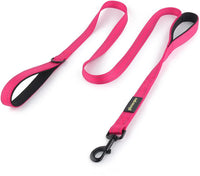 Plutus Pet Double Handle Dog Leash, for Medium Large Dogs - 6 FT / Pink