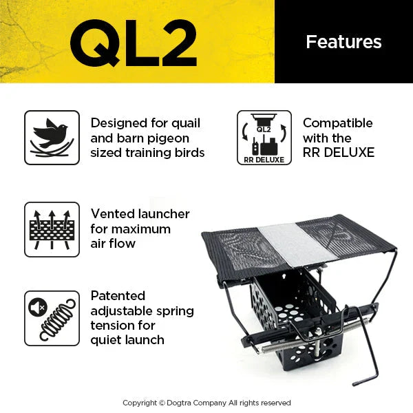 Dogtra QL2 Quail Launcher Black Remote Bird Training Launcher Adjustable Spring