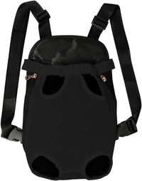 FEimaX Dog Carrier Backpack Pet Legs Out Front Cat Travel Bag, Adjustable Puppy Backpacks Carriers Hands-Free for Small Medium Dogs Cats Hiking Traveling Camping Daily Walking (Medium, Black)