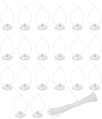 AQUANEAT 20 Pack Suction Cups with 40 Zip Ties for Aquarium Fish Tank