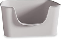 Small Cat Litter Box with High Sides,Cat Boxes for Indoor Cats,Cat Litter Pan for Kitty,Litter Box with Low Entry,Easy to Clean,Anti-Splashing (Grey)