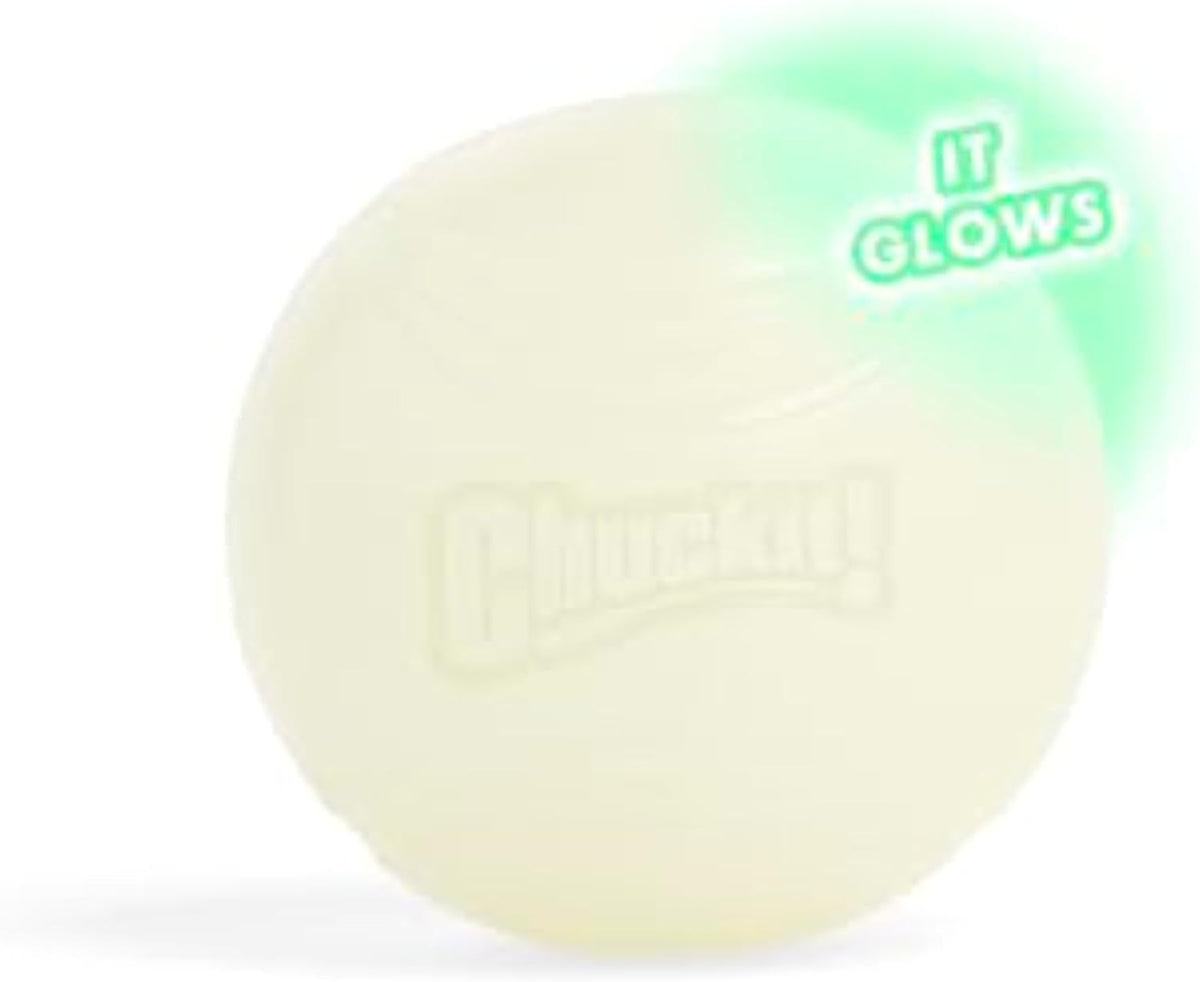 Chuckit! Max Glowin the Dark Bouncy Ball for Dogs, Large 3in - Large / Pack of 1
