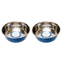 Country Living Set of 2 Heavy Gauge Stainless Steel Dog Bowls - Perfect for Food & Water - BIG FRENCHIES