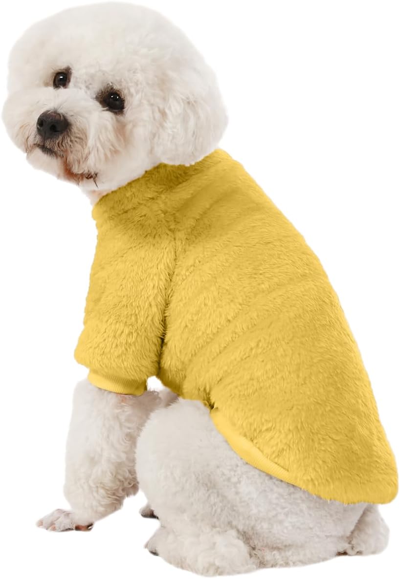 3 Pack Dog Sweaters, Dog Clothes for Small Dogs Girl Boy – Essentials for Dogs - X-Small / Orange+Coffee+Yellow - image 4