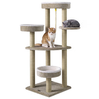 51"Carpeted Cat Tree with Comfy Plush Perches for Indoor Cats