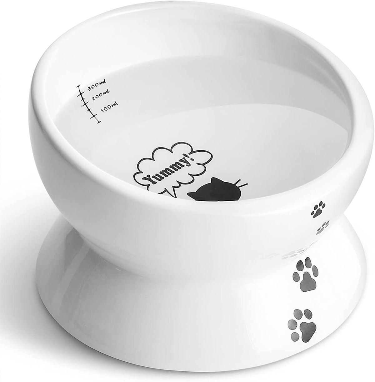 Y YHY Cat Bowl Anti Vomiting, Raised Food Bowls - 15oz / White