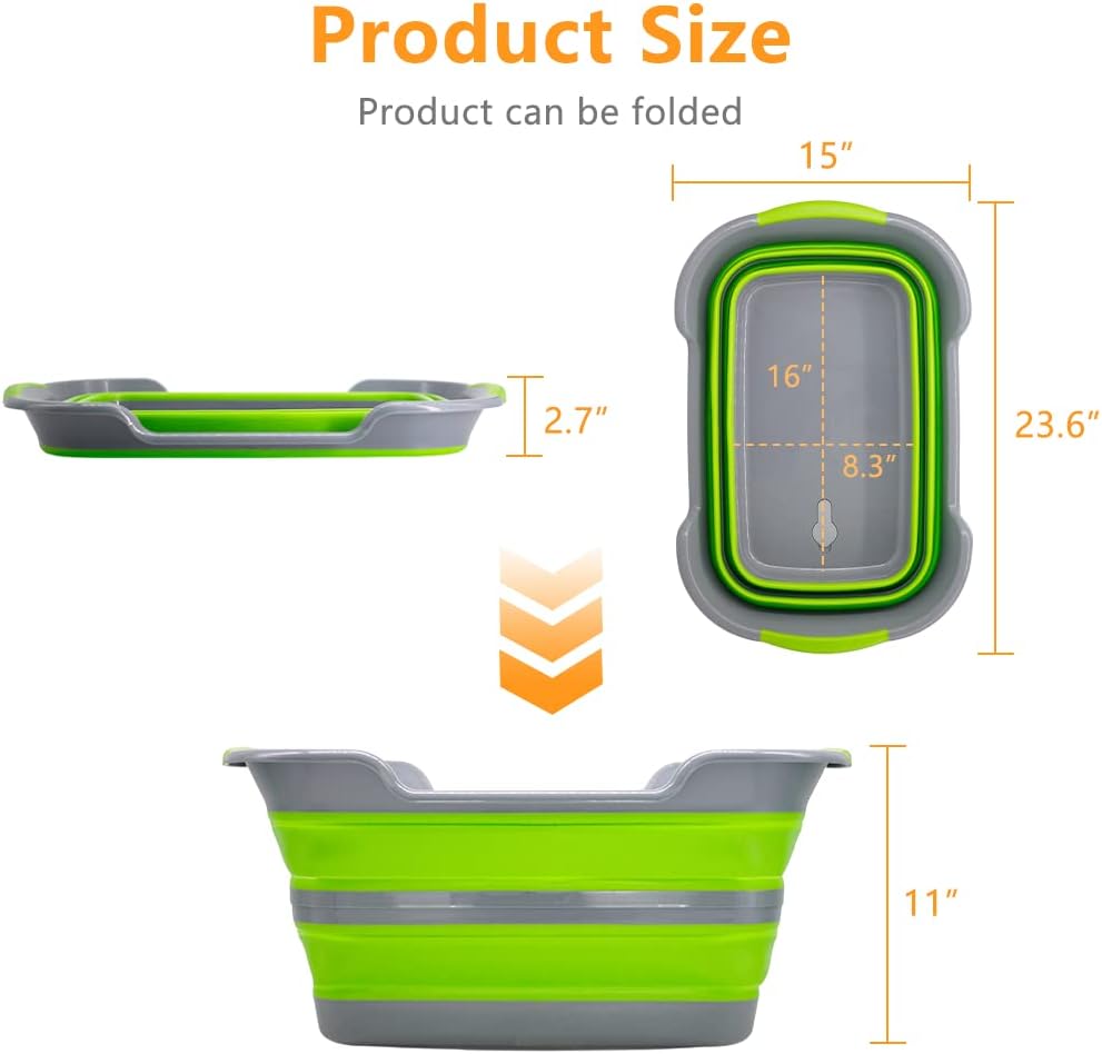 7.1 Gal/27L Multipurpose Collapsible Pet Bathtub Upgraded - Green - image 2