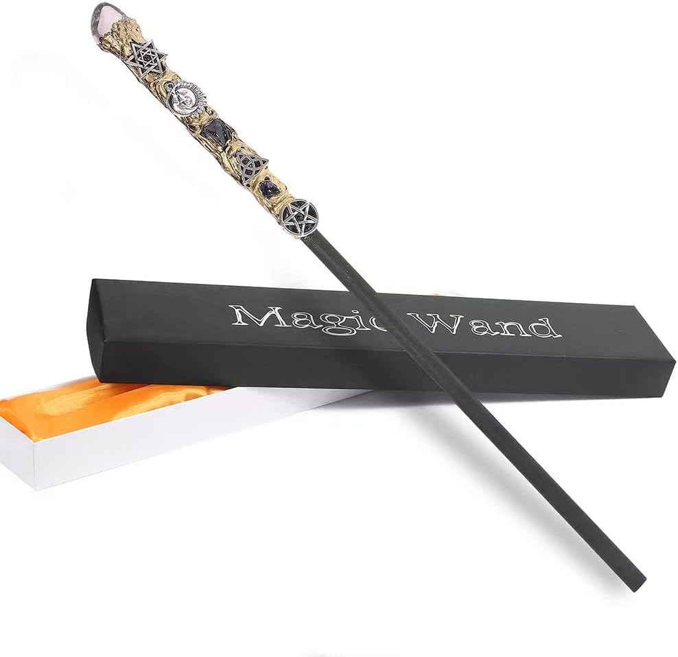 Bubbmi rhinestone witch magic wand in Snakepurple with solid wood body and metal accents - view 5