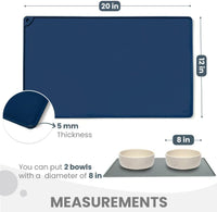 Non-Slip Waterproof Pet Feeding Mat - Medium, 20 x 12 Inch / Ocean Navy - image 2